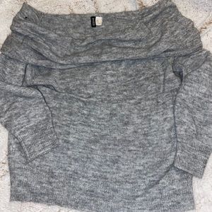Size Medium Grey off the Shoulder Sweater